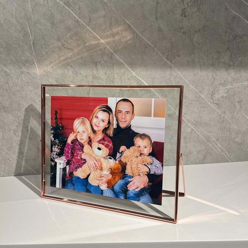 10x12 Inch Rose Gold Horizontal Floating Frame For Picture 8.5x11/8x10/7x9 gallery