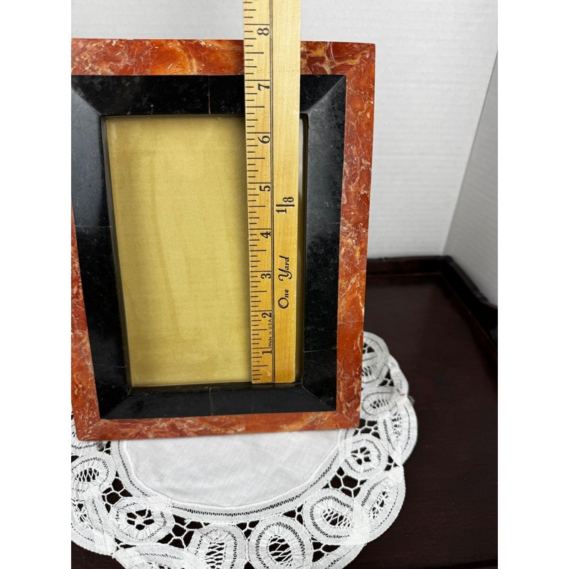 Vintage Marble Stone Pink Red and Black Picture Frame 5x7 Tabletop Decor Classic gallery