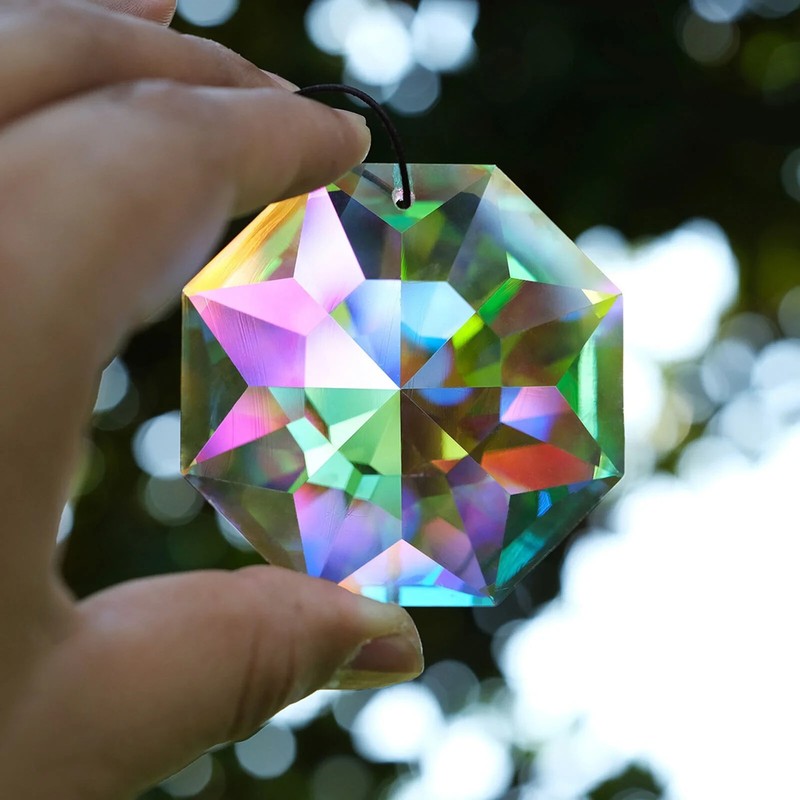60mm Crystal Prism Suncatcher - Octagon Rainbow Maker, Hanging Sunlight Decor gallery