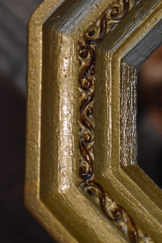 Decorative Long Hexagonal Mirror Gold Toned 18 X5 gallery