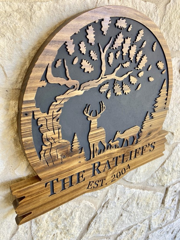 Personalized Family Last Name Sign Custom Carved Wood Plaque Wedding Sign Gift