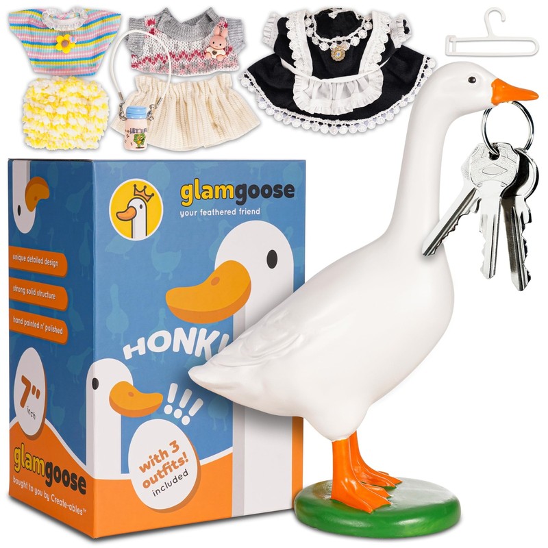 Desk Goose with Set of Three 7 Inch Desk Goose Outfits 7 Inches, Desktop Goos…