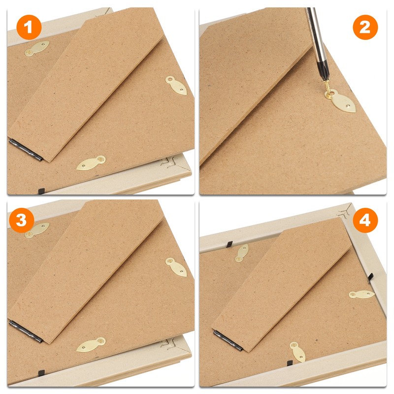 100Pcs Picture Frame Backing Clips with 100Pcs Screws for Hanging Picture, Gold gallery