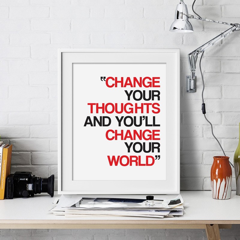 Change your thought Inspirational Wall Art Print Motivational Quote Poster Decor gallery