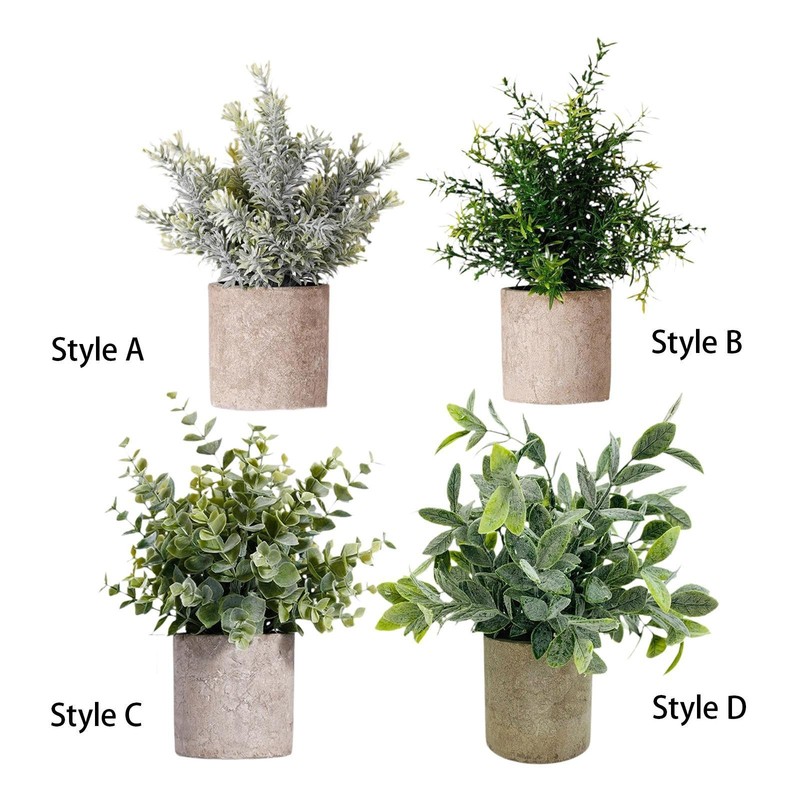Mini Fake Potted Plant Housewarming Gift Faux Plant for Office Garden Patio gallery