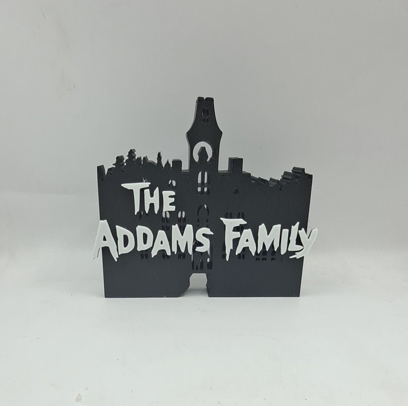 Addams Family Old School Logo Sign Desk Shelf Art Home Decor