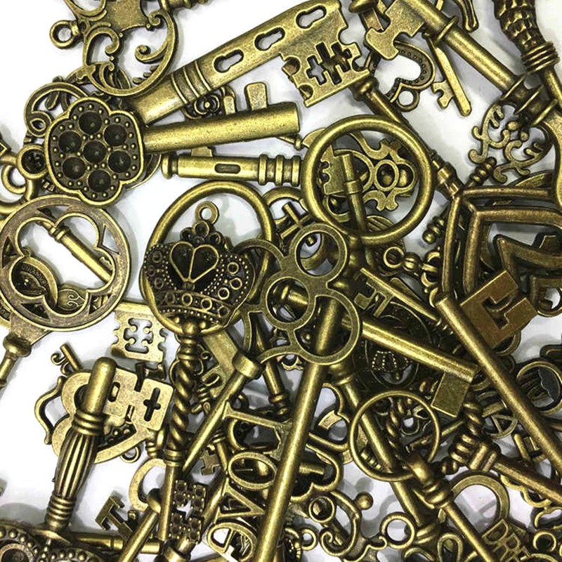69PCS Old Vintage Antique Skeleton Keys Metal Alloy Diy Crafts Decorations gallery