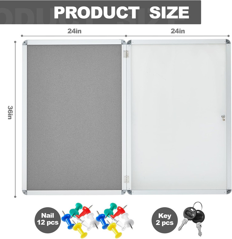 Enclosed Fabric Bulletin Board Tamperproof Lockable Noticeboard Fabric&Aluminium gallery