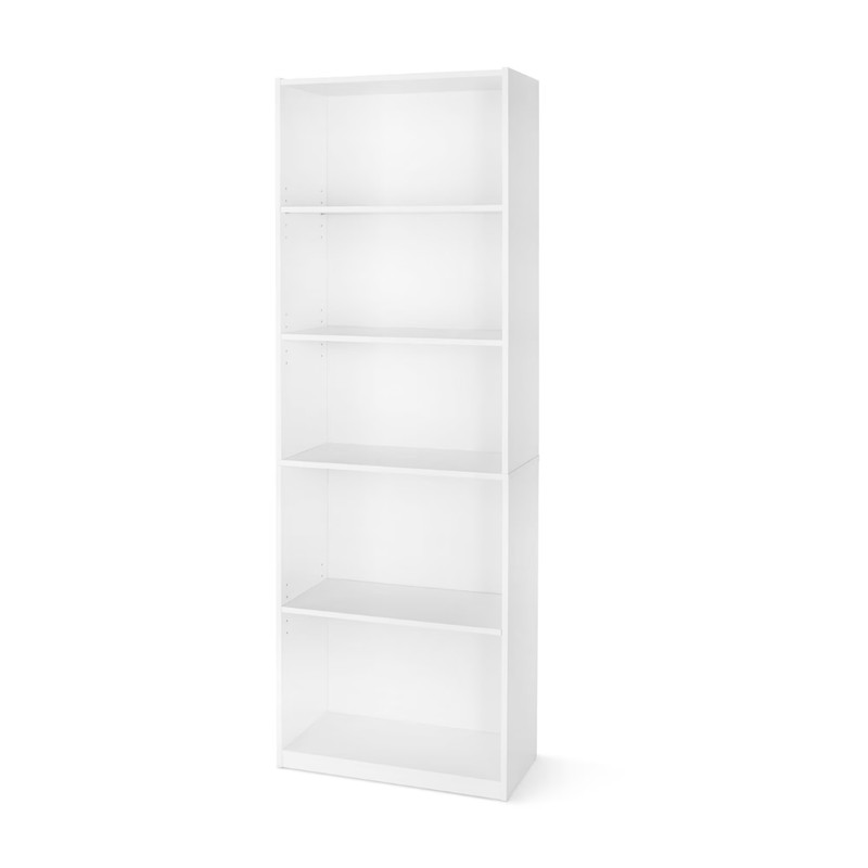 71" Tall Adjustable 5-Shelf Wood Bookcase Storage Shelving Book Wide Bookshelf gallery