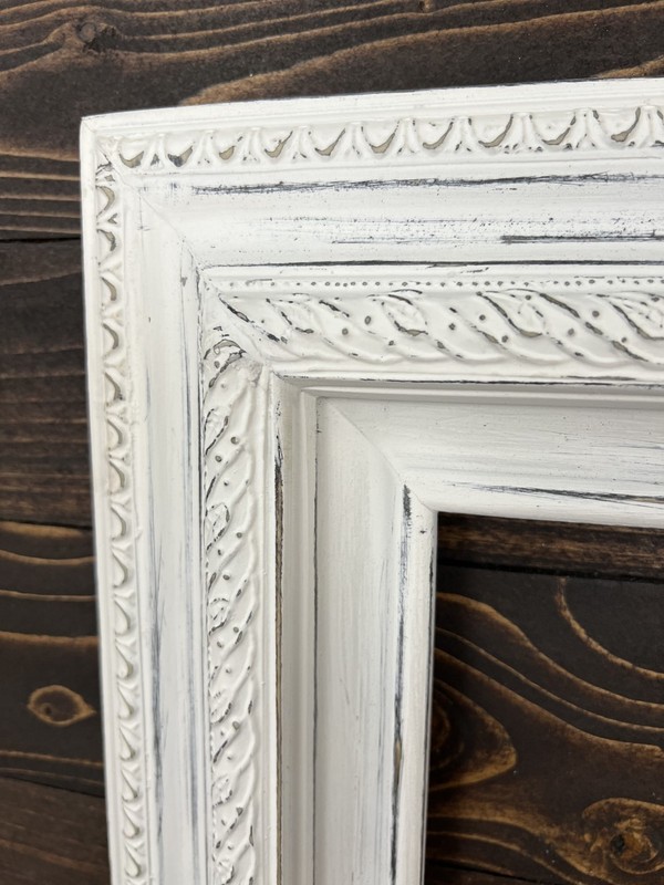 16 x 20 In Stock- Distressed White picture frame, vintage picture frame, antique gallery