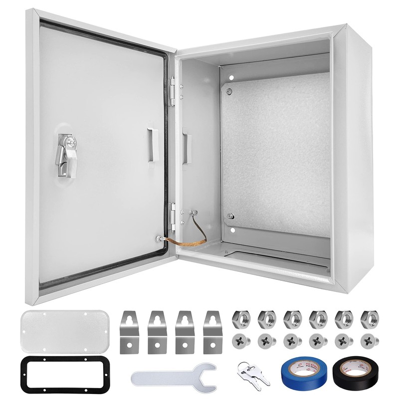 Outdoor Electrical Box 12 x 10 x 6”D NEMA 4X Enclosure Steel Box, Waterproof…