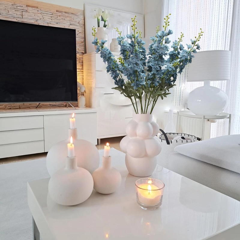 10 PCS Spiral Taper Candle Set White Pale Yellow Unscented Dripless 10in gallery