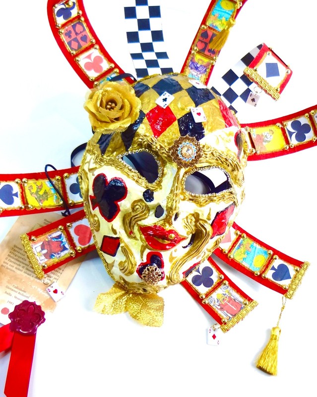 Venetian Mask ORIGINAL Papier Mache Jester Handmade Vintage 1983 Signed gallery
