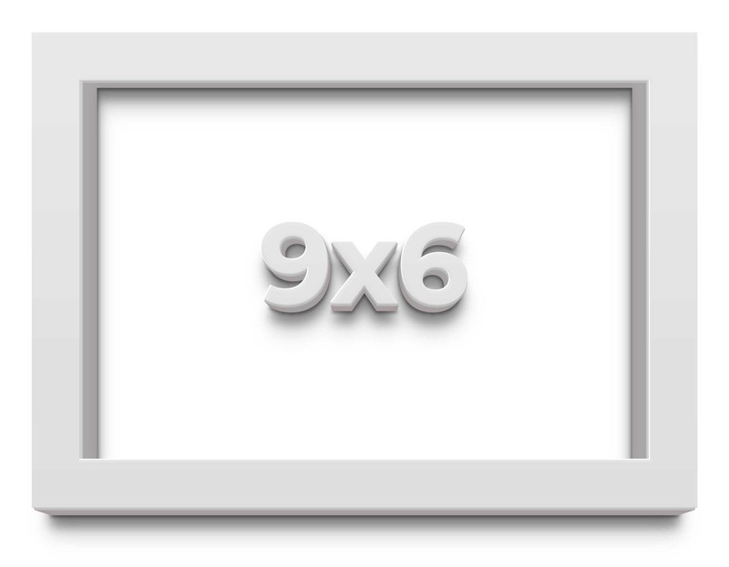 9×6 Shadow Box Frame White | 1 Inches Deep Real Wood Contemporary Shadowbox Disp