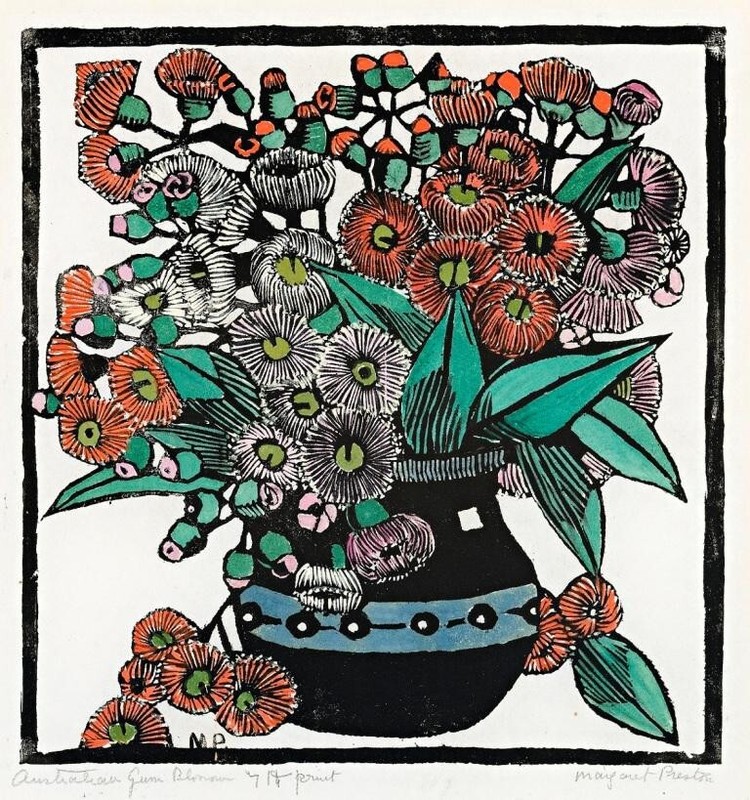 Australian Gum Blossoms Botanical – Margaret Preston 1928 – Native Wildflowers