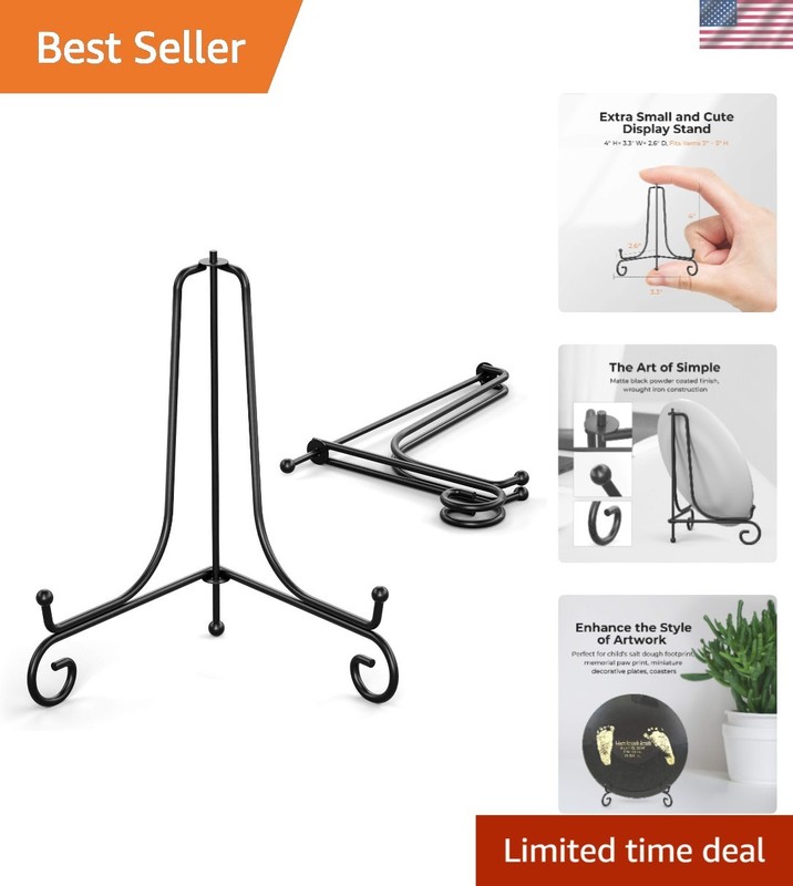 4-Inch Plate Easel Stands – Elegant Display for Collectibles, 2-Pack