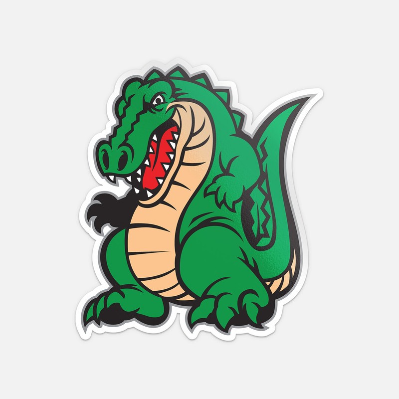 Cartoon Angry Crocodile Mascot Wild Animal Vinyl Sticker Decal