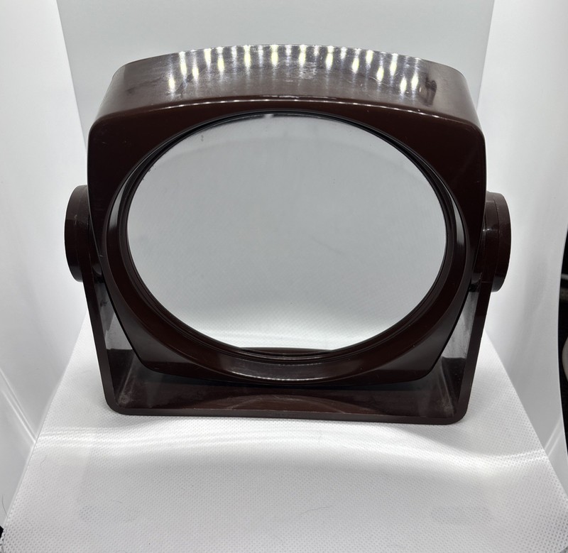 Vintage Double Sided Brown Swivel Magnifying Make Up Mirror gallery