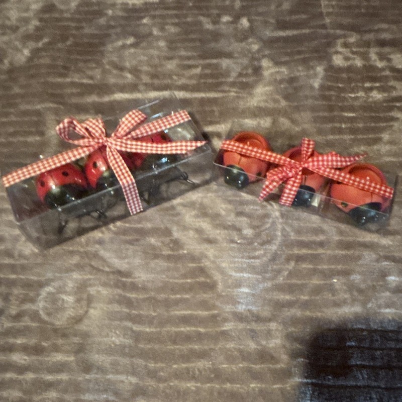 Ladybug Set of 4, Candles Red Black Polka Dot