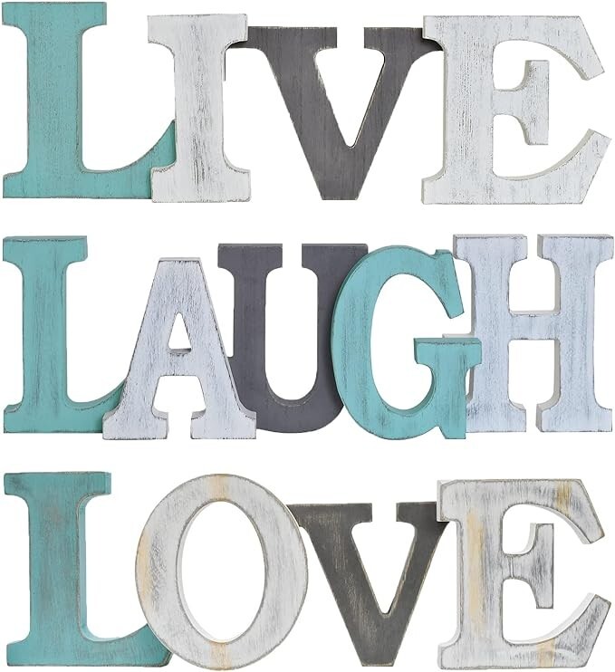 Word Sign Hanging Ornament Table Shelf Decor (Live Laugh Love) Visit the Aecipl