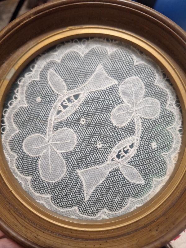 Handcrafted Vintage Lace, Hand Finished Made From Durable Wedgefield Frame. gallery