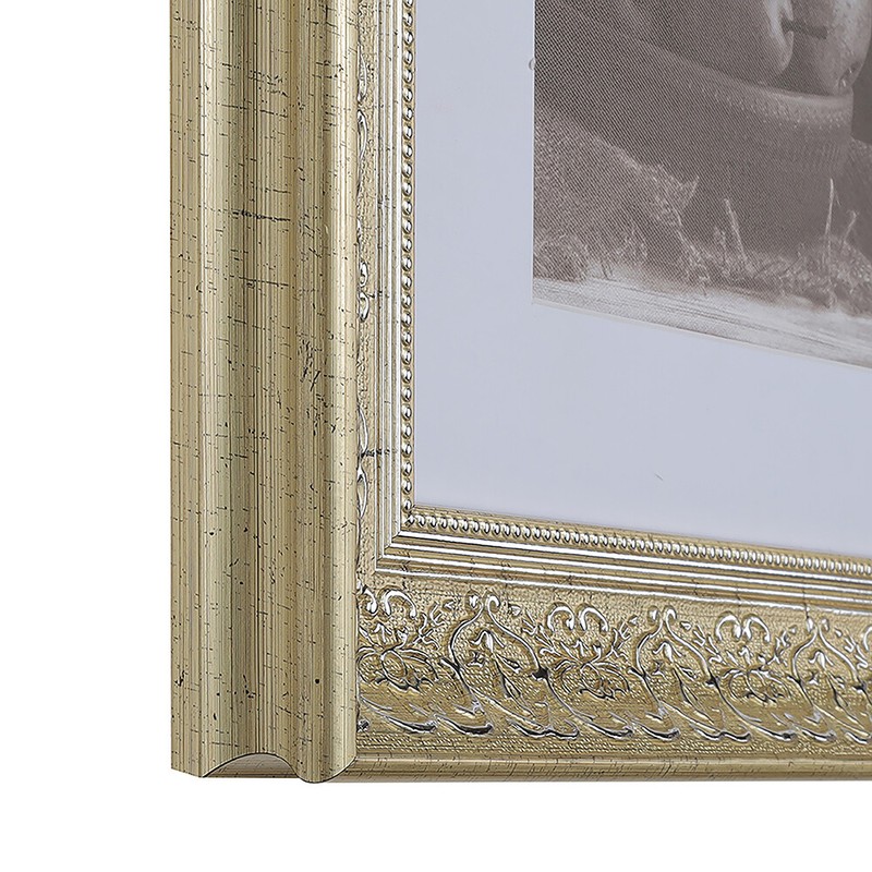 Custom Matted Picture Poster Frame & Mat 2-1/2" Silver Victoria 1556 16x20 24x36 gallery