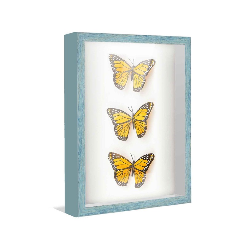 5x16 In Shadow Box Frame Blue | 1.125 inches Deep Real Wood Rustic Shadowbox Dis gallery