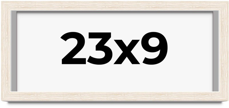 23×9 Shadow Box Frame White | 1.125 Inches Deep Real Wood Rustic Shadowbox Displ