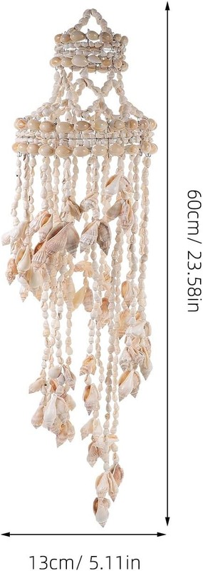 1Pc Natural Seashell Wind Chime, Handmade Shell Chandelier Decor, Indoor Outdoor gallery
