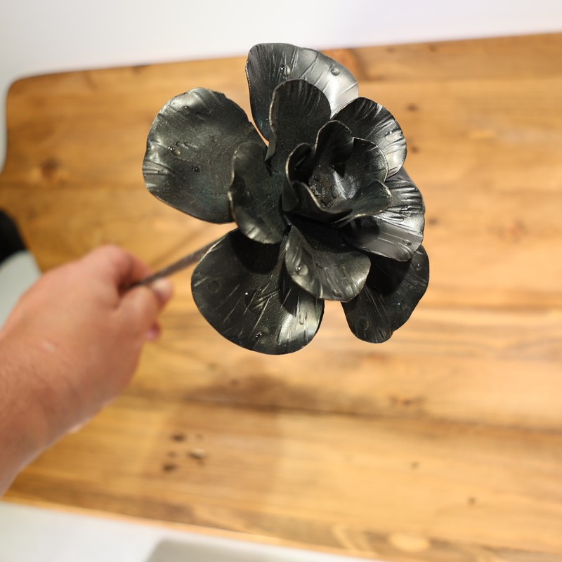 Handmade Iron ROSES Forged By Blacksmith Steel Metal Rose Flower Welded