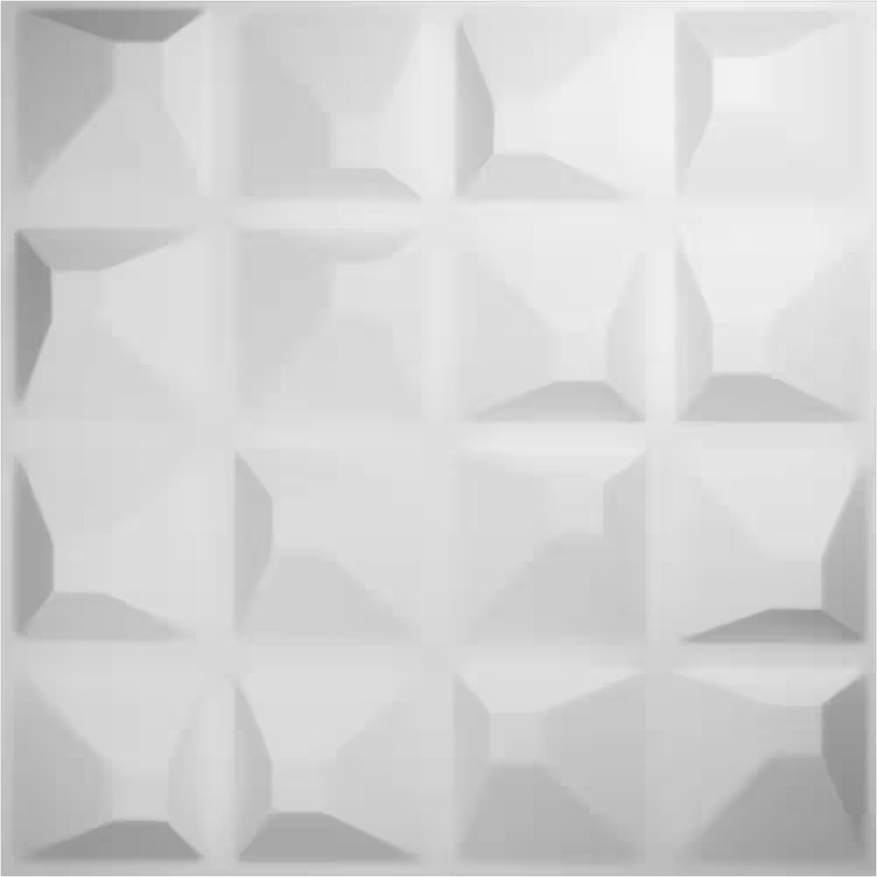 1 In. X 19-5/8 In. X 19-5/8 In. White PVC Tristan Endurawall Decorative 3D Wall