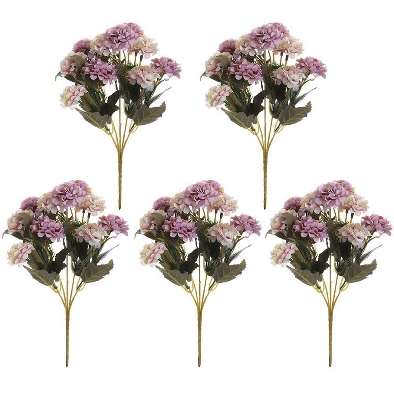 5Bundles Artificial Flowers Bouquet Fake Plant Bunch Wedding Party Home Decor