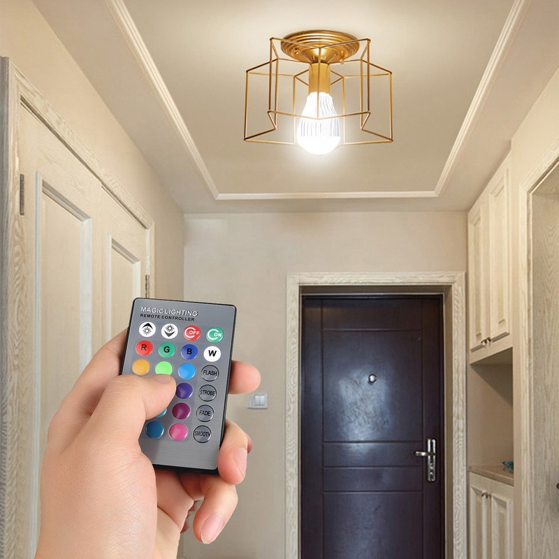 1Pc 9W LED Light Bulb E27 RGB Lamp Bulb 16 Colors Changable 24-key IR Remote Con gallery