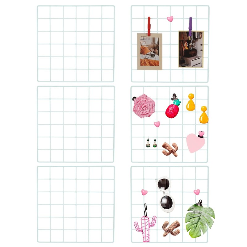 PATIKIL 12×12 in Wall Grid Panel, 6 Pack Wire Grid Panel Shelf Board Metal Gridw