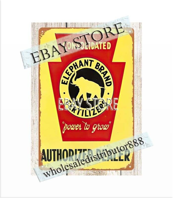 Elephant Brand Fertilizers chemical farm barn agriculture metal tin sign hanging