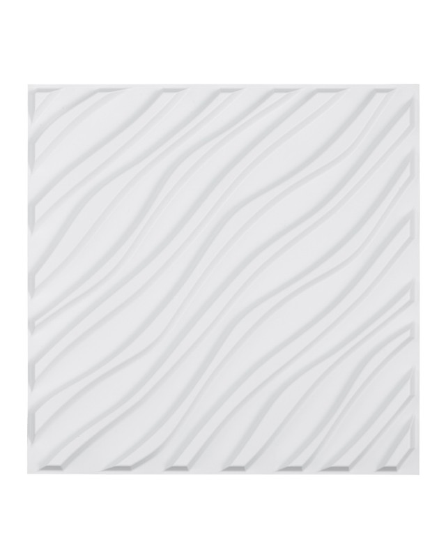 3D Wall Panels 12-Pack 19.7 x 19.7 inch PVC 32 Sq.Ft Coverage Wave Matte White