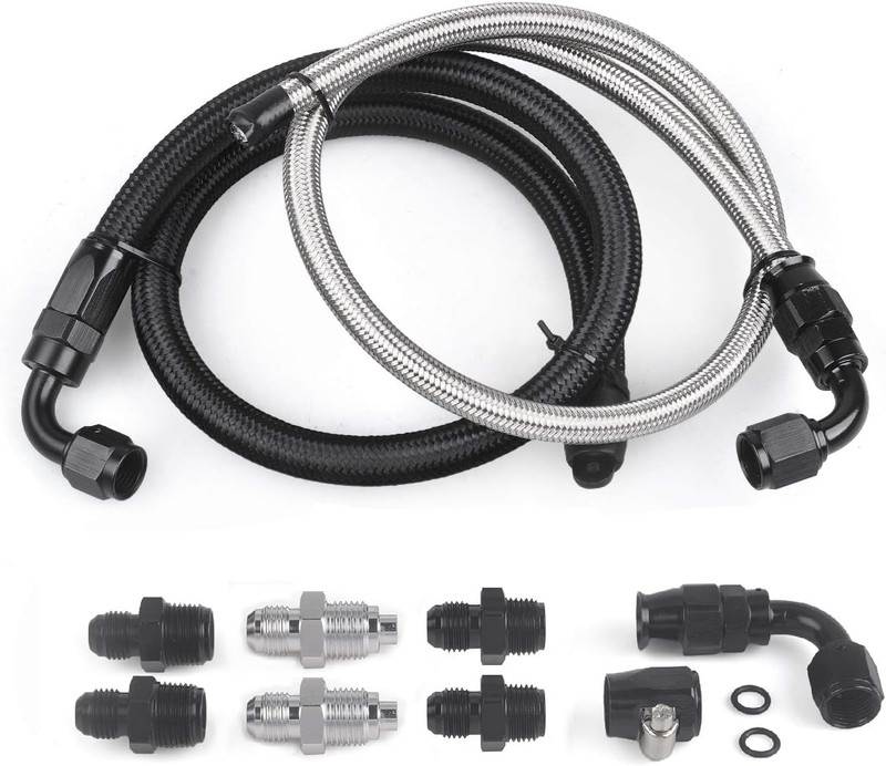 25Inch AN6 Power Steering Pump Hose Kit Compatible with Chevy C10 Connects GM Ty