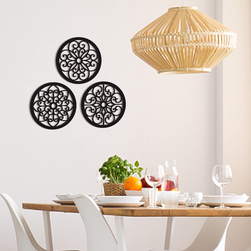 Bnesi 3 Pieces Thickened Rustic Wood Wall Decor,Farmhouse Circle Wall Decor M... gallery