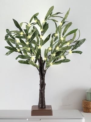 2FT Light Up Artificial Olive Tree with LED Lights, Battery or USB Powered gallery