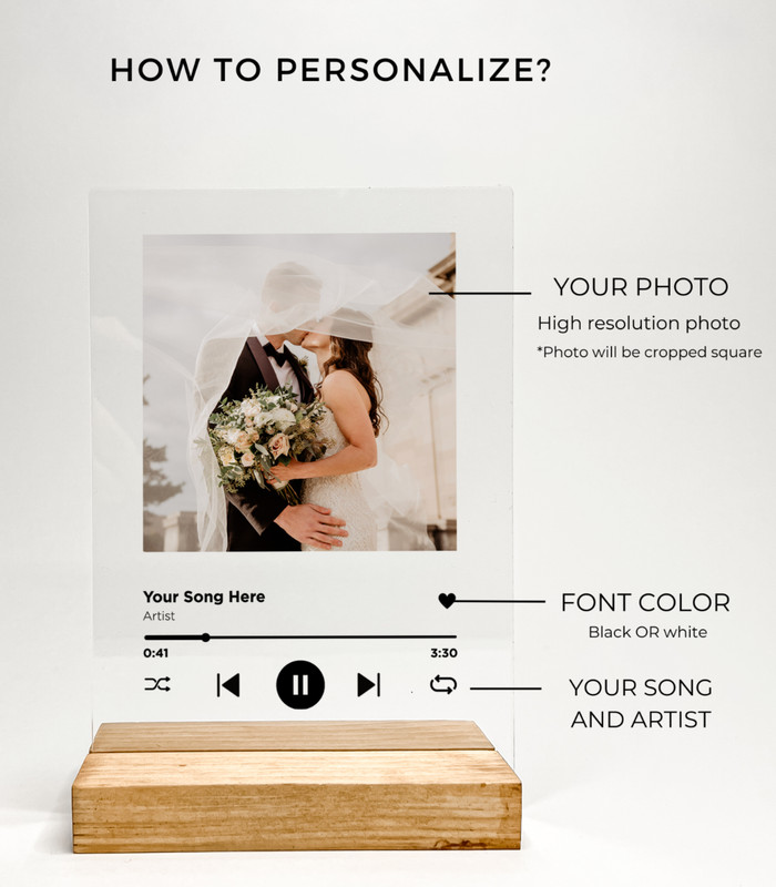 Personalized Picture Song Framed Picture Plaque With Stand Home Decor Gift gallery
