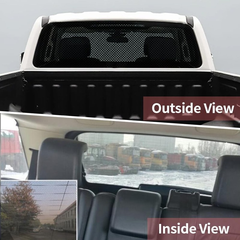 Truck Rear Window Decal Wrap Perforated Vinyl Sticker 55x16.5 Black Universal gallery