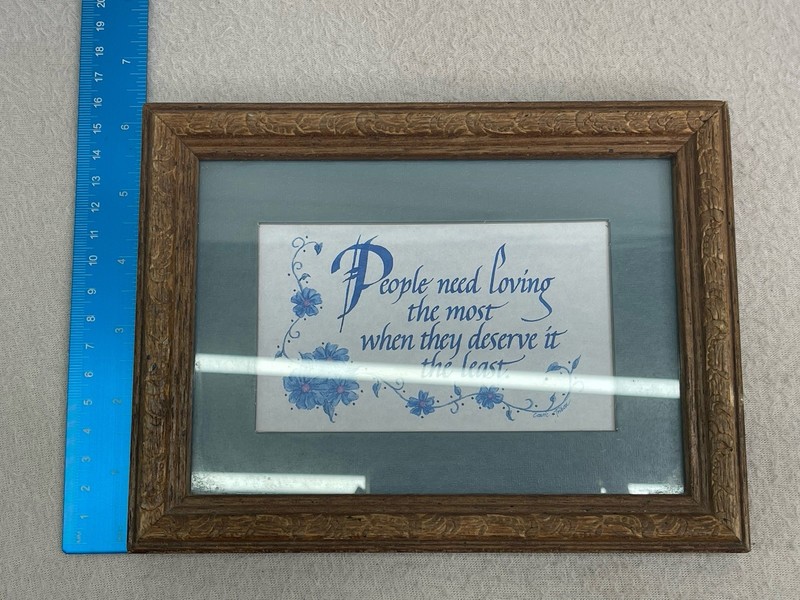 Floral Calligraphy Wall Art Wood Frame Inspirational Cottage Farmhouse Decor gallery