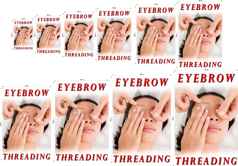 Eyebrows 16 Perforated Mesh See-Through Window Vinyl Salon Threading Vertical gallery