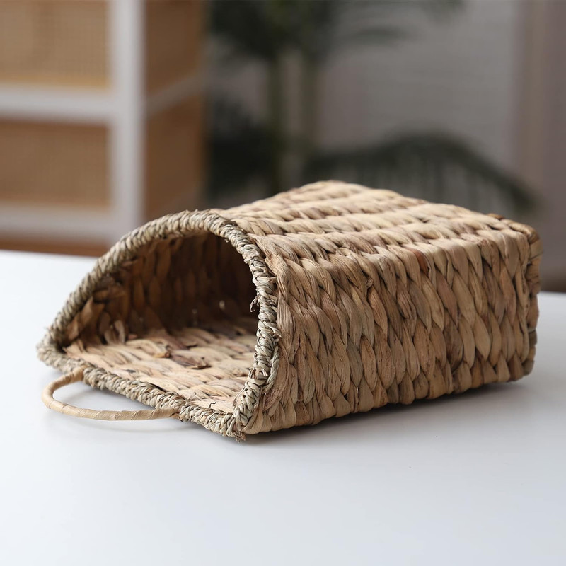 Water Hyacinth Wall Hanging Basket Woven Planter Storage Organizer with Handle gallery