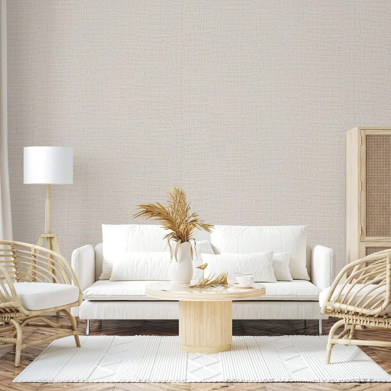TANONE Contact Paper Peel and Stick (15.8 in X 118 in), Grasscloth Wallpaper ... gallery