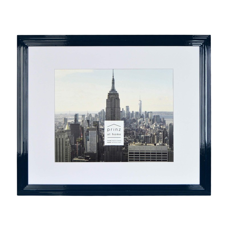 PRINZ Midtown High Gloss 18×22″ Molded Modern Frame, Midnight Blue 11×14″ photo