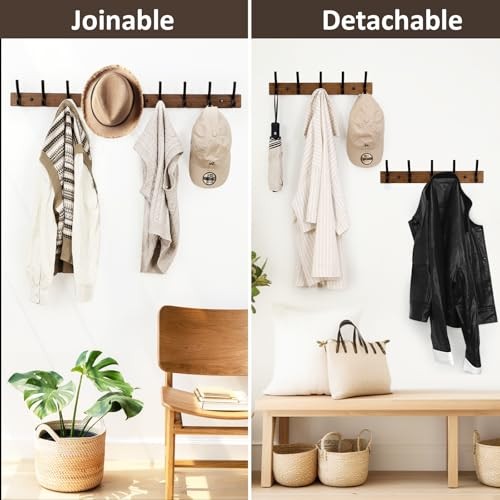 Optish Coat Rack Wall Mount6.5 Inches Wood Coat Hooks, Wall Hooks for 1 Brown gallery