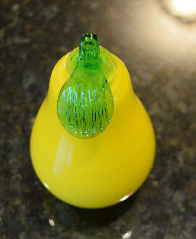 Beautiful Murano Style Glass Pear! Colorful Fruit! Such Pretty Fruit!