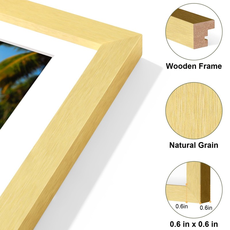 11x14 Collage Frame for 5 Photos, 4x6 Wall Decor, Gold Finish, 1 Pack gallery