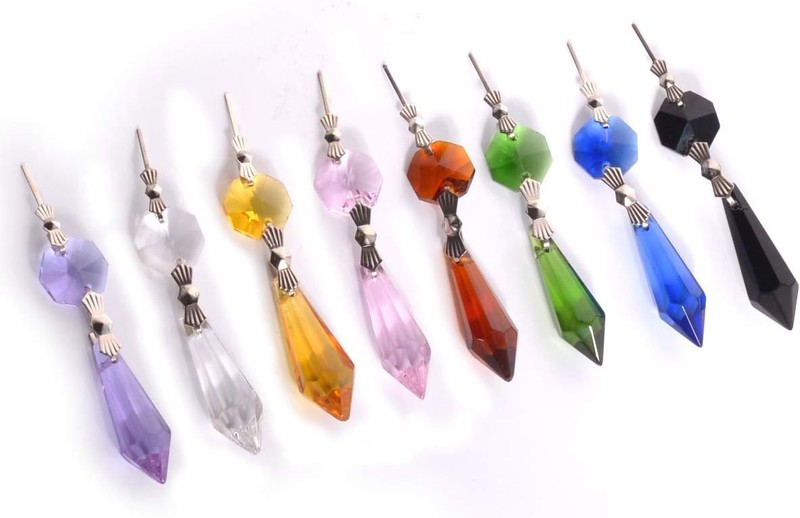20pcs 38mm Black Chandelier Icicle Crystal Prisms Octogan Crystal Bead for La... gallery